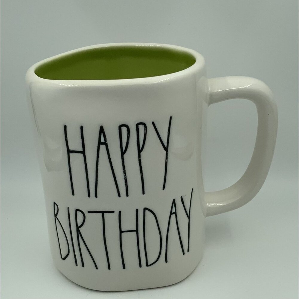 Rae Dunn Happy Birthday Mug With Green Interior